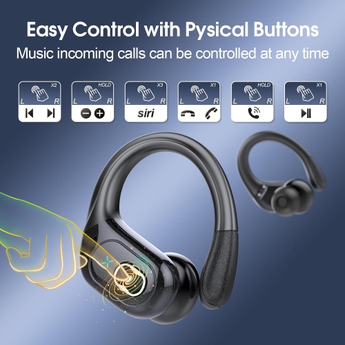 Wireless Earbuds Bluetooth Headphone Sport,Bluetooth Earbuds Stereo Over Ear Bud with Earhooks Noise Cancelling Mic,Bone Conduction Earphone for
