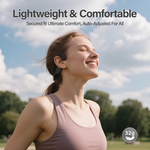 Bone Conduction Headphones,Wireless Headsets,Bluetooth Open-Ear Headphones with Mic,On-Ear Sports Earphones for Running Cycling Travel