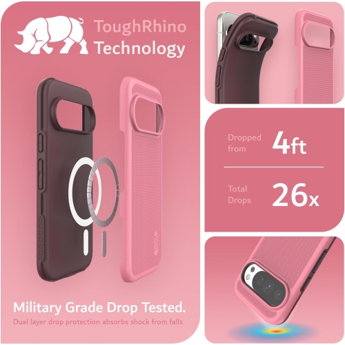 Étui MergeGrip de TUDIA pour Pixel 10 de Google et étui 10 Pro 2025 compatible avec MagSafe - Rose fumé