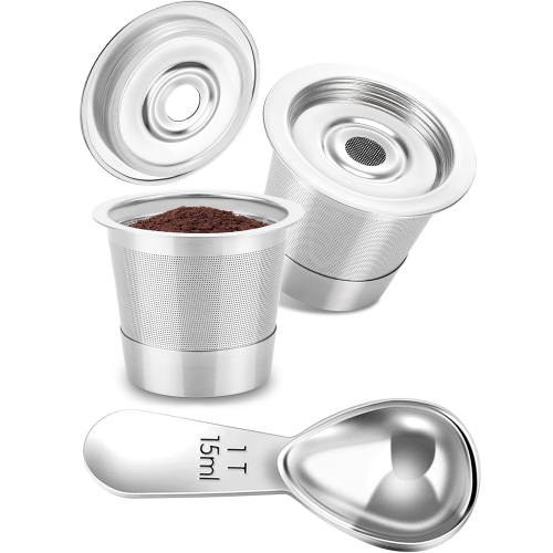 Stainless Steel Reusable K-Cups Coffee Pods, Compatible with Ninja CFP101 and PH051/PB041 Coffee Machines Refillable K Cups