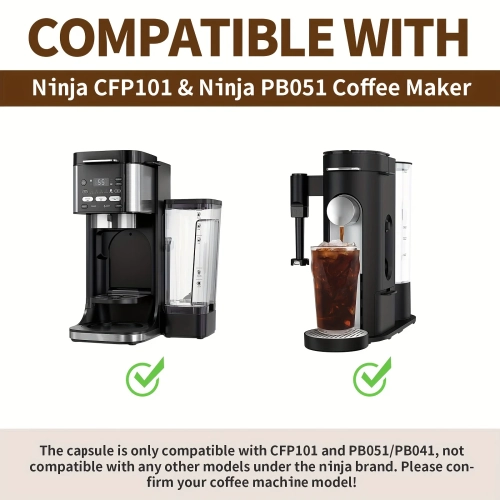 Stainless Steel Reusable K-Cups Coffee Pods, Compatible with Ninja CFP101 and PH051/PB041 Coffee Machines Refillable K Cups