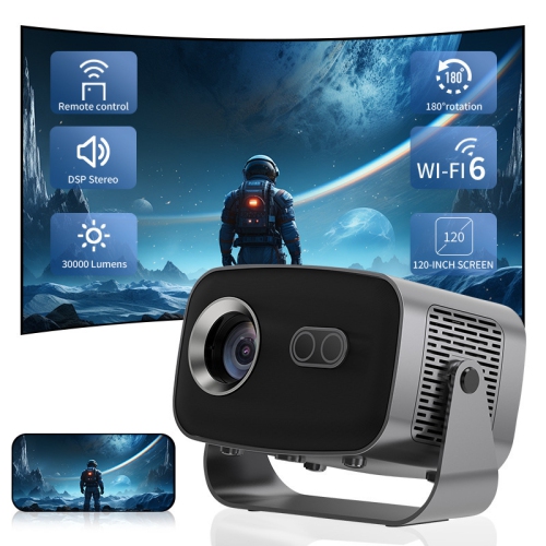 Projecteur portatif intelligent | Prise en charge 4K, HD native 720P | Wi-Fi 6, mise au point électrique, Bluetooth, correction automatique de la