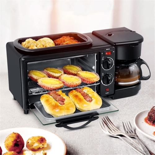 Bread Machine Multifunction Breakfast Making Machine 3 in 1 Electric Coffee Maker Omelette Frying Pan Bread Pizza Baking Oven Household Breakfast