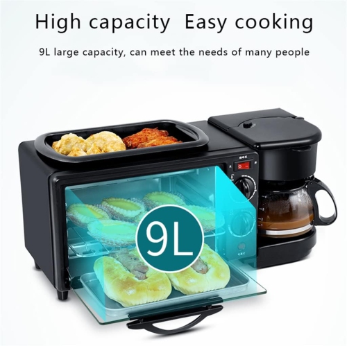 Bread Machine Multifunction Breakfast Making Machine 3 in 1 Electric Coffee Maker Omelette Frying Pan Bread Pizza Baking Oven Household Breakfast