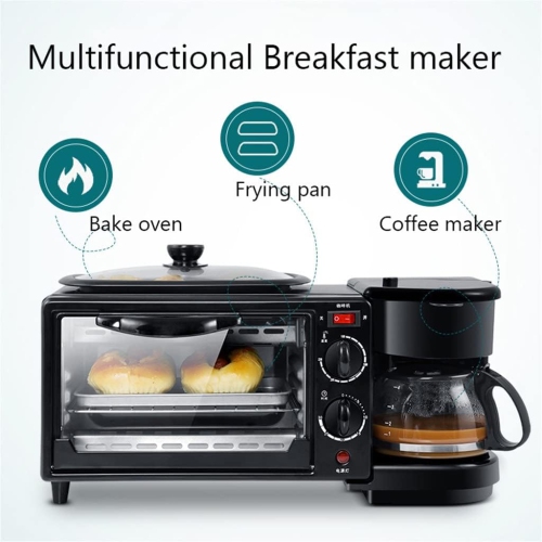 Bread Machine Multifunction Breakfast Making Machine 3 in 1 Electric Coffee Maker Omelette Frying Pan Bread Pizza Baking Oven Household Breakfast