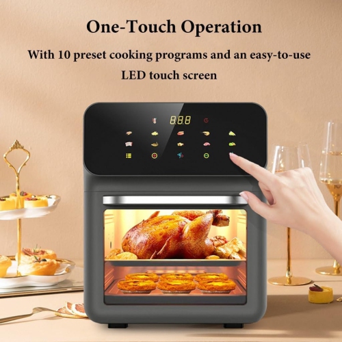 10L Large Air Fryers Oven with Rotisserie for Family Digital 1350W,0-60 Minutes Free Timer,15 in 1 Multicooker, Roast, Grill, Bake, Toast, Fry,
