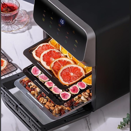10L Large Air Fryers Oven with Rotisserie for Family Digital 1350W,0-60 Minutes Free Timer,15 in 1 Multicooker, Roast, Grill, Bake, Toast, Fry,