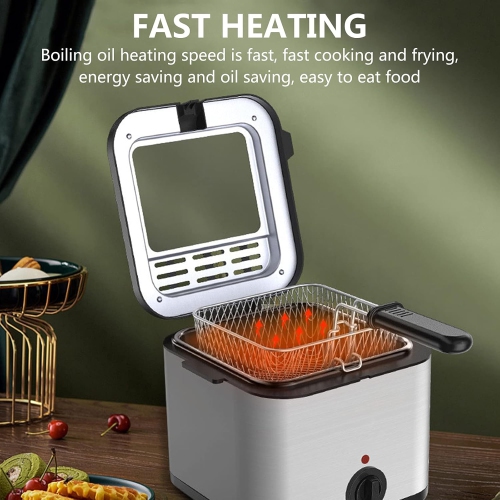 Friteuse, machine à frites, friteuse domestique, mini friteuse multifonction, poulet frit en bâtonnet de pâte frit, 2,5&nbsp;L