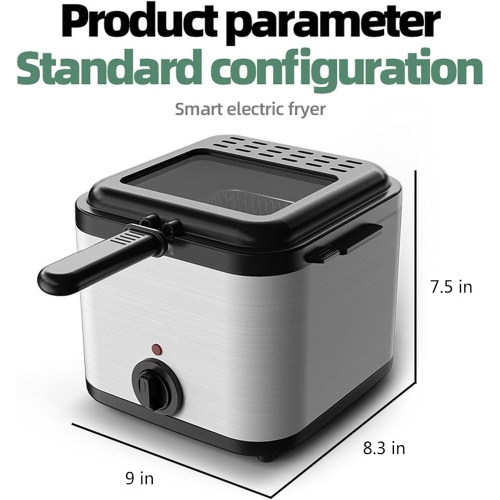 Friteuse, machine à frites, friteuse domestique, mini friteuse multifonction, poulet frit en bâtonnet de pâte frit, 2,5&nbsp;L