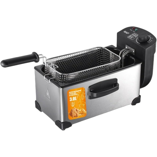 Electric Fryer, Tabletop Fryer, 3L, Commercial Use, Home Fryer, 110 V, Safe and Energy Saving, Home Use, Tabletop Fryer, Silver [Overheating