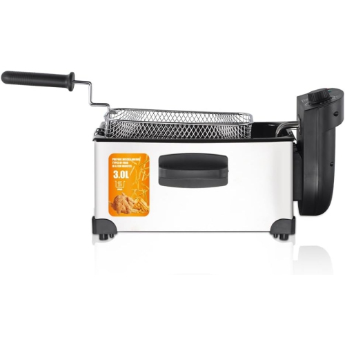 Electric Fryer, Tabletop Fryer, 3L, Commercial Use, Home Fryer, 110 V, Safe and Energy Saving, Home Use, Tabletop Fryer, Silver [Overheating
