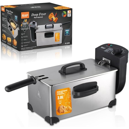 Electric Fryer, Tabletop Fryer, 3L, Commercial Use, Home Fryer, 110 V, Safe and Energy Saving, Home Use, Tabletop Fryer, Silver [Overheating