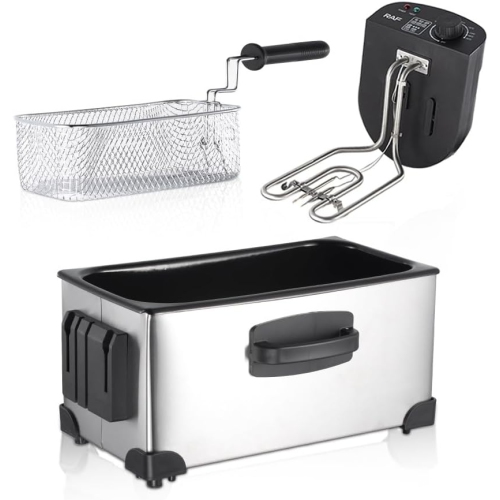 Electric Fryer, Tabletop Fryer, 3L, Commercial Use, Home Fryer, 110 V, Safe and Energy Saving, Home Use, Tabletop Fryer, Silver [Overheating