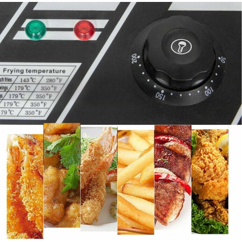 Electric Fryer with Grease 1700W 6L Commercial Fryers Stainless Steel Cold Zone Fryer Professional Gastro Fryer with Oil for Restaurants, Cafes,