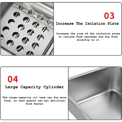 1700W Dual Tank Electric Deep Fryer for Commercial, Large Stainless Steel Countertop Deep Fryer with Removed Tank and 2 Basket for Home Kitchen and