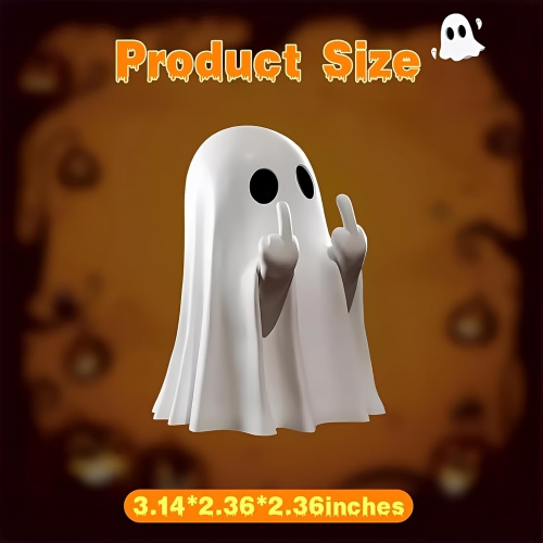 Middle finger Cute Ghost Halloween ghost resin crafts cute home office ornaments, suitable for gifts for friends
