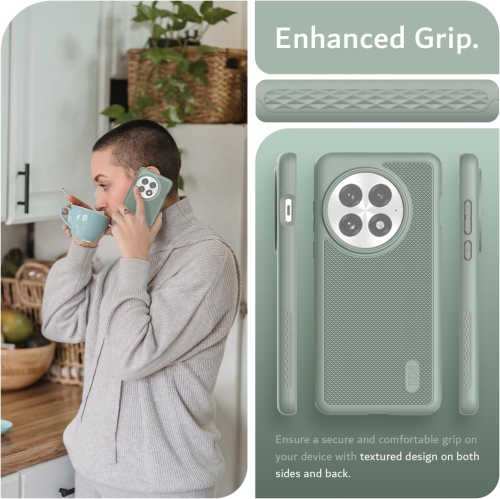 TUDIA MergeGrip for OnePlus 13 Case 5G 2025 Drop Protection - Green Lily