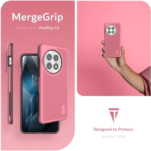 TUDIA MergeGrip for OnePlus 13 Case 5G 2025 Drop Protection - Smokey Pink