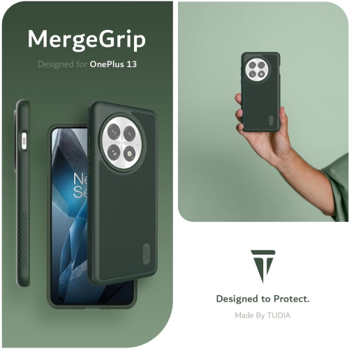 TUDIA MergeGrip for OnePlus 13 Case 5G 2025 MagSafe Compatible - Pine Green