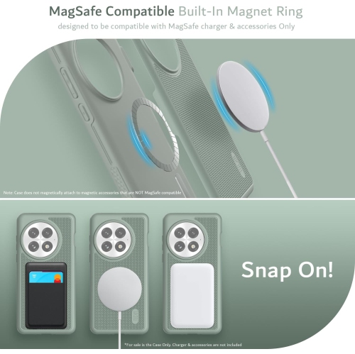 TUDIA MergeGrip for OnePlus 13 Case 5G 2025 MagSafe Compatible - Green Lily