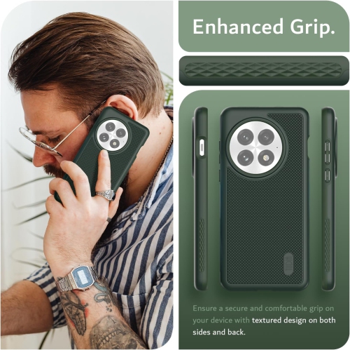 TUDIA MergeGrip for OnePlus 13 Case 5G 2025 Drop Protection - Pine Green