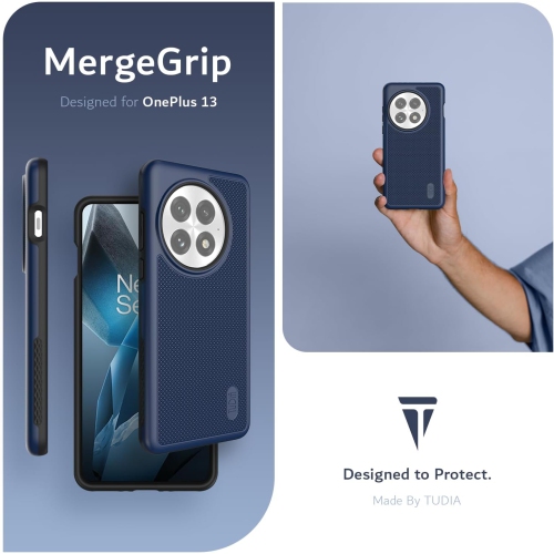 TUDIA MergeGrip for OnePlus 13 Case 5G 2025 Drop Protection - Indigo Blue
