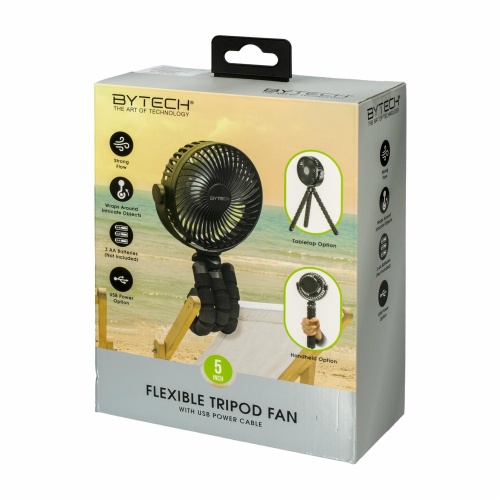 Bytech 5in. Flex Tripod Fan BY-MC-FN-109-BK