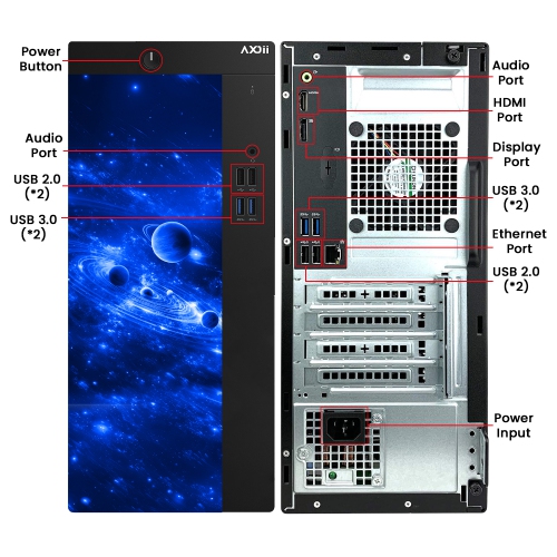 AXOII Custom RGB Desktop - Intel Core i5, 16GB Memory, 256GB SSD, Win 11 Pro + Wi-Fi, Bluetooth by AXOII - Refurbished condition - Image 2