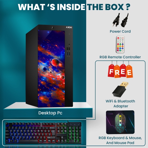 AXOII Custom RGB Desktop - Intel Core i5, 16GB Memory, 256GB SSD, Win 11 Pro + Wi-Fi, Bluetooth by AXOII - Refurbished condition - Image 4