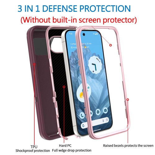 Étui pour Google Pixel 10/10 Pro 5G, robuste antichoc, hermétique à la poussière, robuste et protecteur 3-en-1, protecteur pour Pixel 10/10 Pro 5G