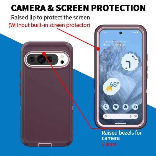 Étui pour Google Pixel 10/10 Pro 5G, robuste antichoc, hermétique à la poussière, robuste et protecteur 3-en-1, protecteur pour Pixel 10/10 Pro 5G