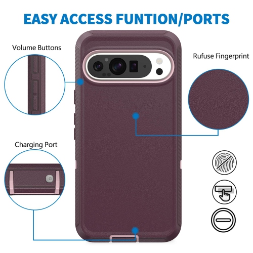 Étui pour Google Pixel 10/10 Pro 5G, robuste antichoc, hermétique à la poussière, robuste et protecteur 3-en-1, protecteur pour Pixel 10/10 Pro 5G