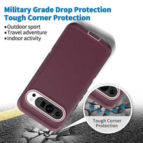 Étui pour Google Pixel 10/10 Pro 5G, robuste antichoc, hermétique à la poussière, robuste et protecteur 3-en-1, protecteur pour Pixel 10/10 Pro 5G