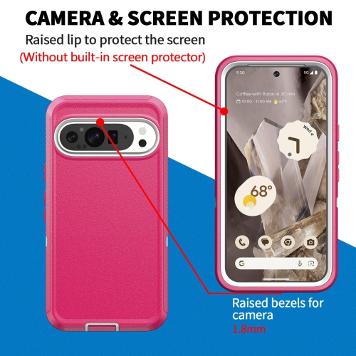 Étui pour Google Pixel 10/10 Pro 5G, robuste antichoc, hermétique à la poussière, robuste et protecteur 3-en-1, protecteur pour Pixel 10/10 Pro 5G