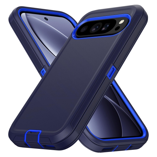 for Google Pixel 9/10/9 Pro/10 Pro Protective Case, Heavy Duty Shockproof Dropproof Dustproof Phone Case 3-Layer Rugged Hard Cover, Navy Blue