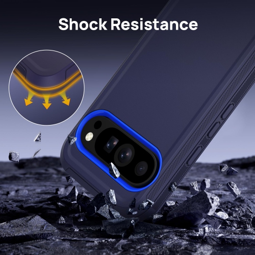 for Google Pixel 9/10/9 Pro/10 Pro Protective Case, Heavy Duty Shockproof Dropproof Dustproof Phone Case 3-Layer Rugged Hard Cover, Navy Blue