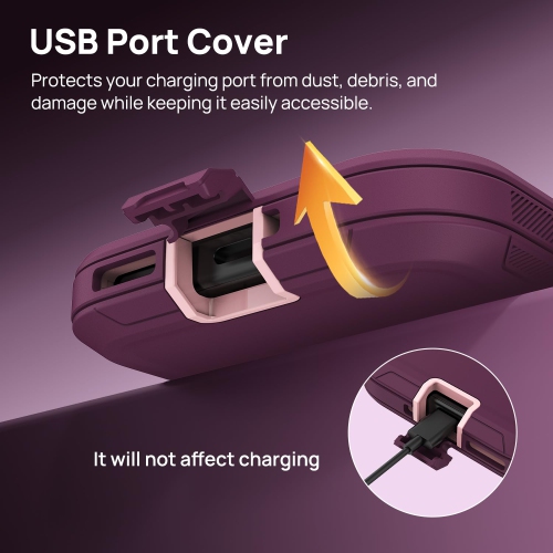 Pour Google Pixel 9/10/9 Pro/10 Pro, étui rigide robuste à 3 couches antichoc résistant à la poussière, violet/rose