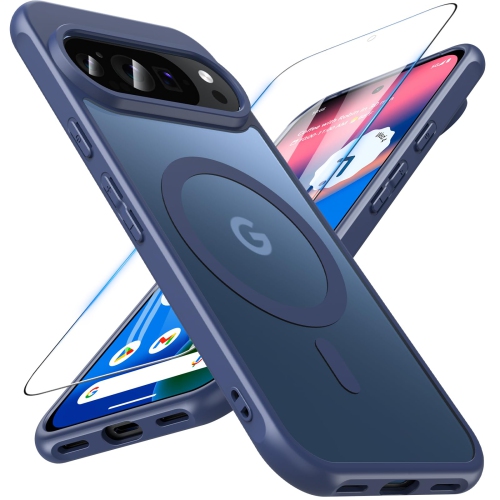 Magnétique pour Pixel 10/10 Pro de Google avec protecteur d'écran, compatible avec MagSafe, étui de téléphone antichoc mat arrière mince protecteur