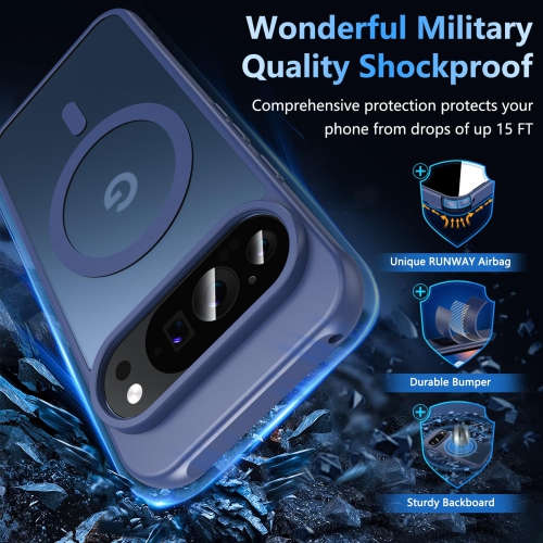 Magnétique pour Pixel 10/10 Pro de Google avec protecteur d'écran, compatible avec MagSafe, étui de téléphone antichoc mat arrière mince protecteur