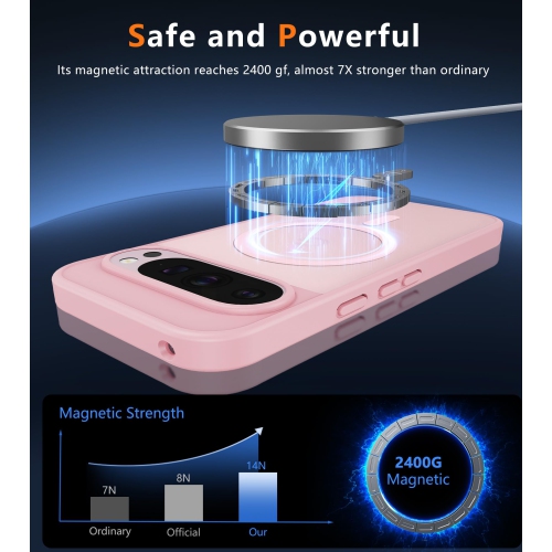 for Google Pixel 10 Case: Google Pixel 10 Pro Magnetic Matte Shockproof Rugged Translucent Phone Cover-Military Grade Drop Proof Sturdy Hard Slim