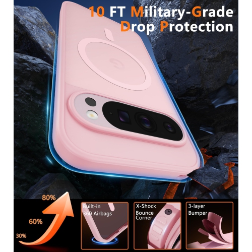 for Google Pixel 10 Case: Google Pixel 10 Pro Magnetic Matte Shockproof Rugged Translucent Phone Cover-Military Grade Drop Proof Sturdy Hard Slim