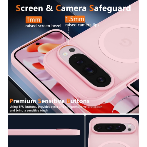 for Google Pixel 10 Case: Google Pixel 10 Pro Magnetic Matte Shockproof Rugged Translucent Phone Cover-Military Grade Drop Proof Sturdy Hard Slim