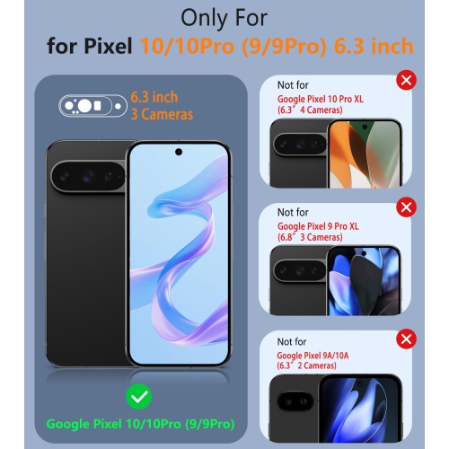 Pour l'étui pour Pixel 10 de Google&nbsp;: Compatible 10 Pro/9/9 Pro Étui de protection double couche léger antichoc robuste avec antidérapant