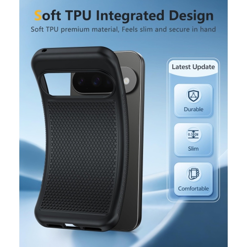 Pour l'étui pour Pixel 10 de Google&nbsp;: Compatible 10 Pro/9/9 Pro Étui de protection double couche léger antichoc robuste avec antidérapant