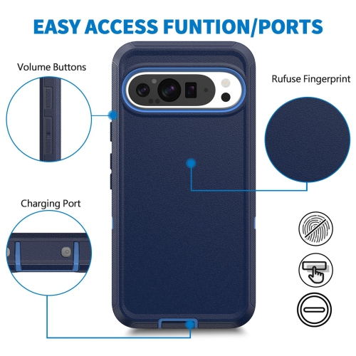 Case for Google Pixel 10 Pro XL 5G, Heavy Duty Shockproof Dustproof 3 in 1 Rugged Protective Bumper Phone Cover for Pixel 10 Pro XL 5G