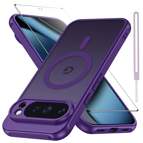 Étui mat pour Pixel 10 Pro XL de Google avec protecteur d'écran, Compatible avec MagSafe, Dragonne antichoc Protection militaire contre les chutes,