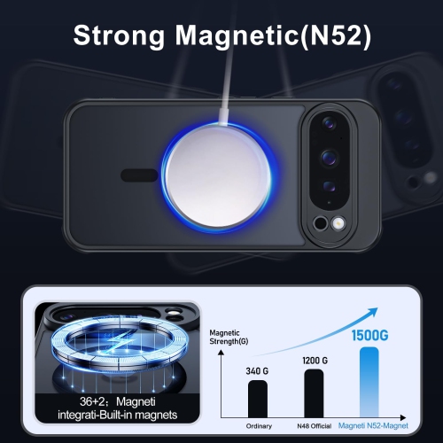 Matte Case for Google Pixel 10 Pro XL with Screen Protector,Compatible with Magsafe, Wrist Strap Shockproof Military Drop Protection Translucent Back