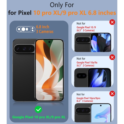 Pour Google Pixel 10-Pro-XL Étui&nbsp;: Étui antichoc pour Pixel 9 Pro XL Étui de téléphone cellulaire léger robuste avec protecteur arrière texturé