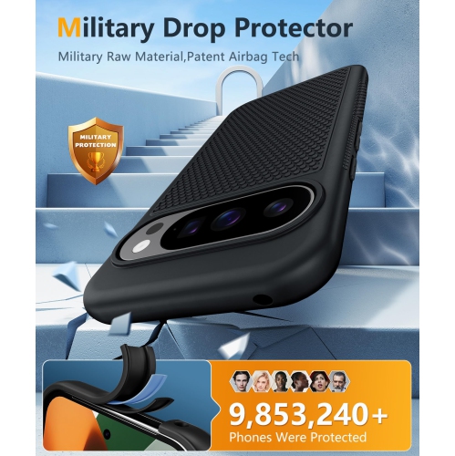 Pour Google Pixel 10-Pro-XL Étui&nbsp;: Étui antichoc pour Pixel 9 Pro XL Étui de téléphone cellulaire léger robuste avec protecteur arrière texturé
