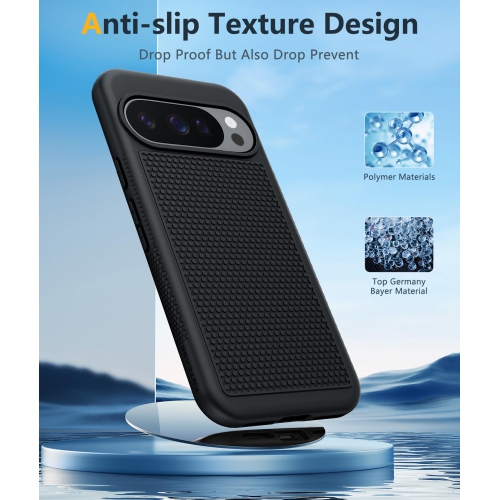 Pour Google Pixel 10-Pro-XL Étui&nbsp;: Étui antichoc pour Pixel 9 Pro XL Étui de téléphone cellulaire léger robuste avec protecteur arrière texturé